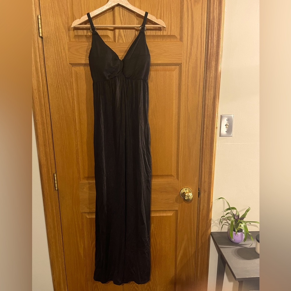 Simon Chang Black Shimmery Maxi Dress